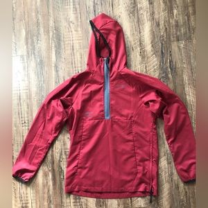 Red wind breaker jacket
